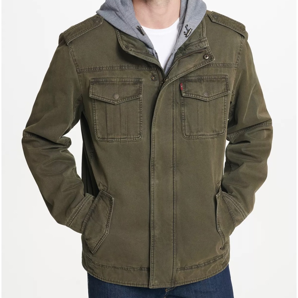 Levi’s Jacket, Men’s Military Jacket, Levi’s, Cotton Jacket, Large